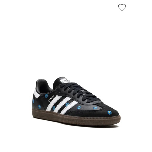 Adidas Samba OG Black with Blue Floral Sneakers - Picture 2 of 7